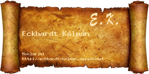 Eckhardt Kálmán névjegykártya