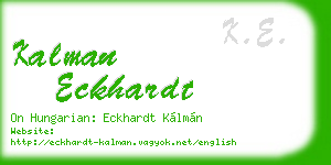 kalman eckhardt business card