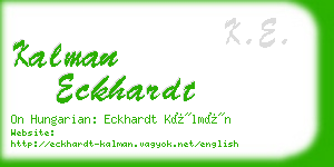 kalman eckhardt business card